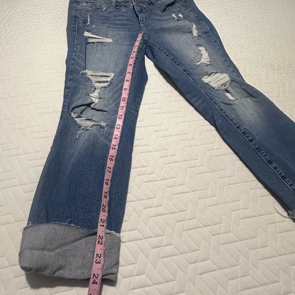 Torrid Blue Cropped Distressed Boyfriend Jeans - Picture 6 of 8
